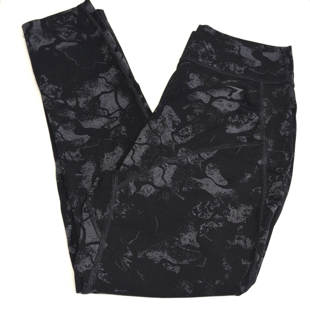Gymshark X KK Fit collection Black Camo 7/8 Leggings size Small EUC - Picture 7 of 7